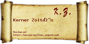 Kerner Zoltán névjegykártya